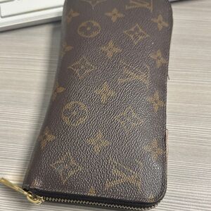 Louis Vuitton Brown and Gold Monogram Zip Wallet